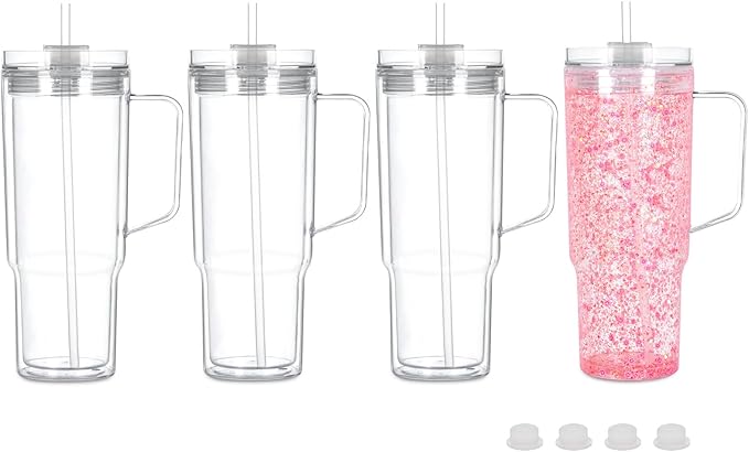 Plastic Snow Globe Tumbler with Handle
