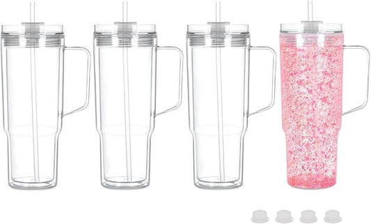 Plastic Snow Globe Tumbler with Handle