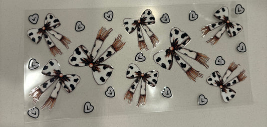 Cow print bows