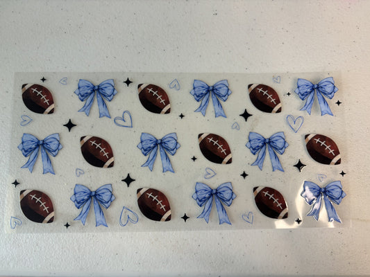 Football with blue bows